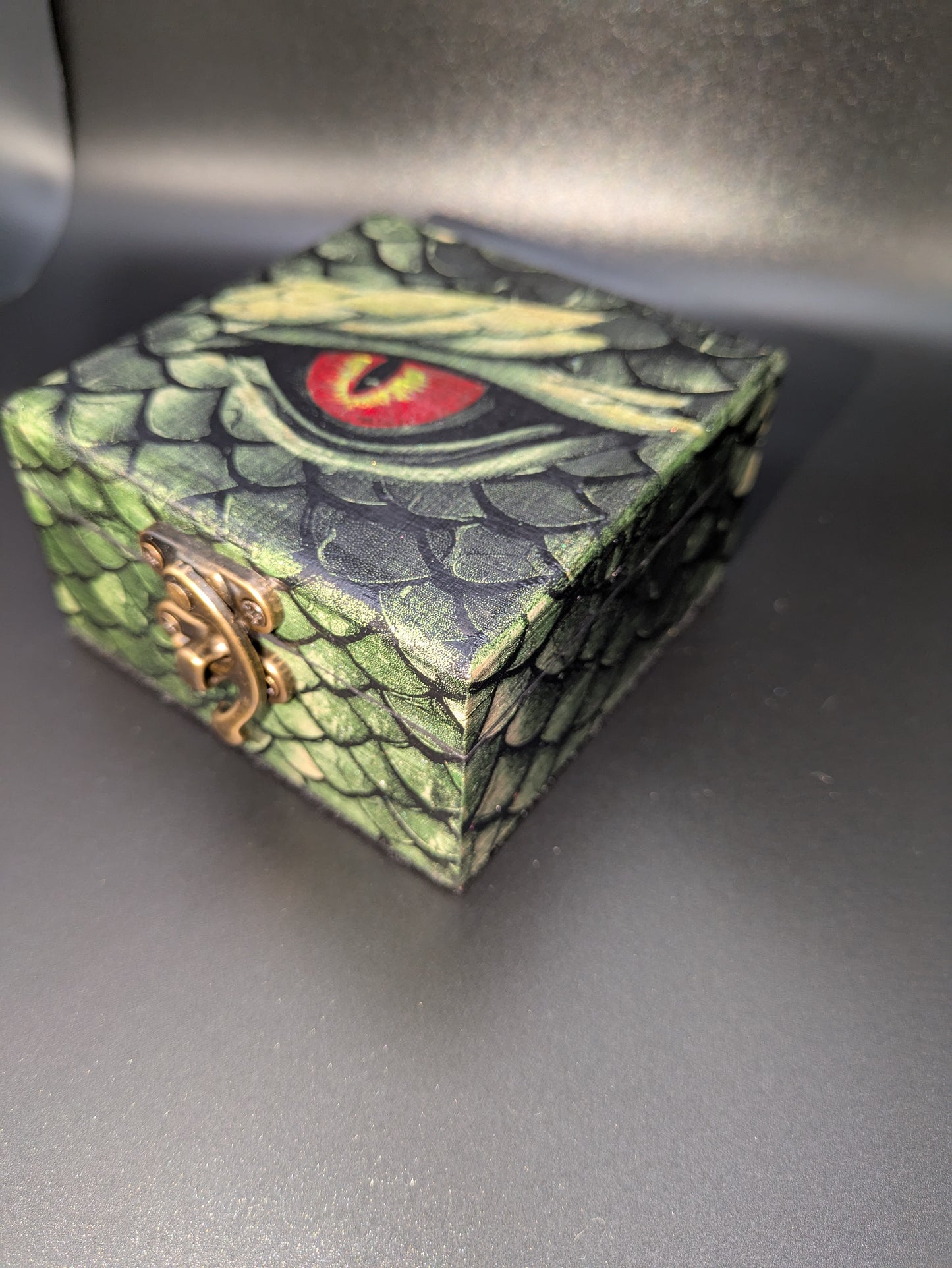 Green Dragon Box with Red Eye